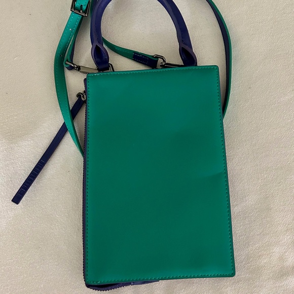 NICHOLETTE  New York "Kean" Leather Box Handbag With Removable Shoulder Strap - Picture 1 of 9